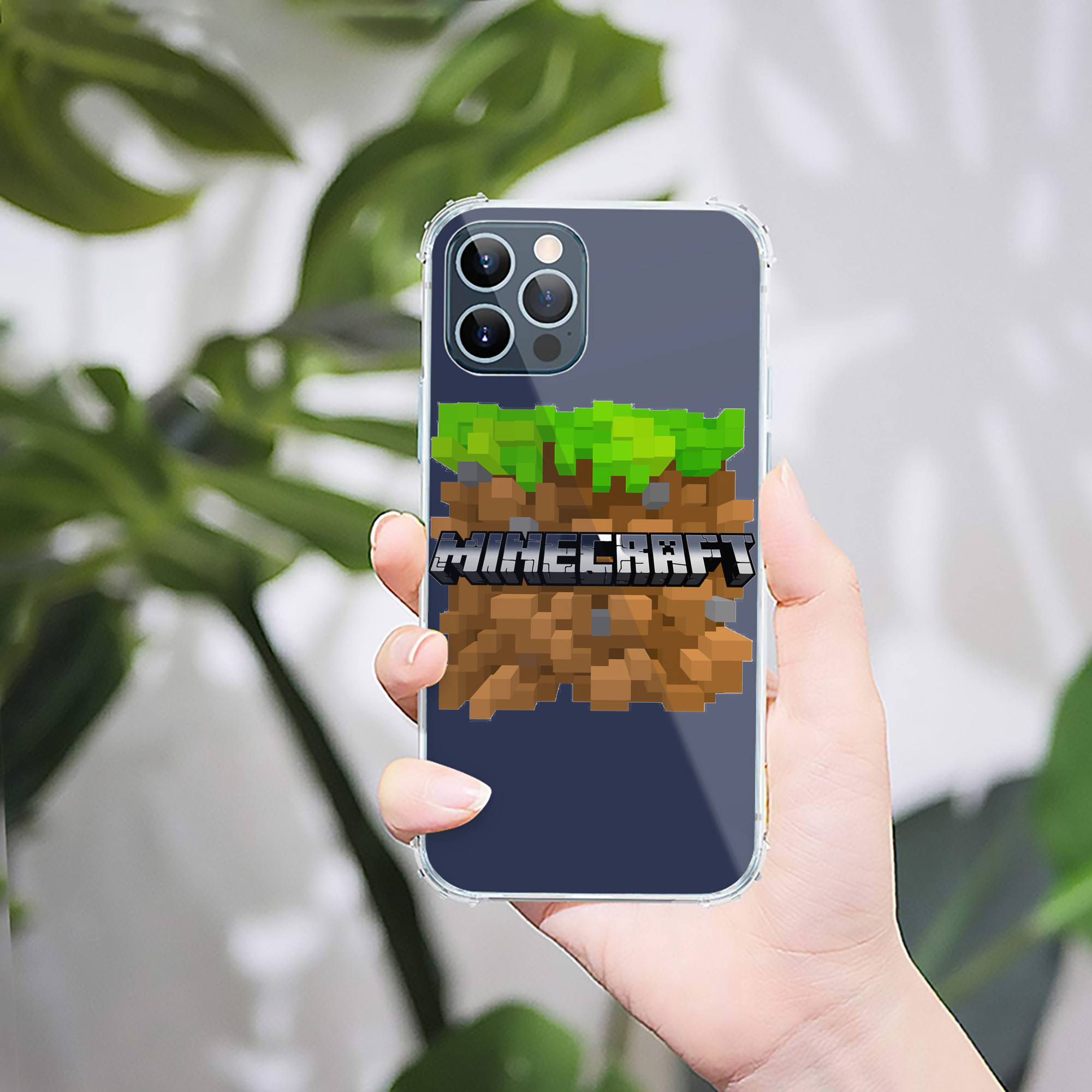 （画像用） マインクラフト ブロックの世界 Minecraft MC Block world 【iPhone 12シリーズ対応】透明スマホケース（クリアソフトケース）
